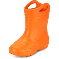 Ladeheid Gummistiefel Kinder federleichte EVA Regenschuhe bequeme und leichte Regenstiefel Kinder perfekt für Frühling und Sommer KL051-S (Orange, 24 EU) - 24 EU