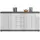 inn.furn Sideboard 165 x 85 x 37 cm Grau / Weiß Hochglanz