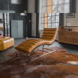 KAWOLA Relaxliege SIRY Polsterliege Leder cognac