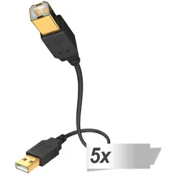 5x in-akustik Premium High Speed USB A / B 2.0 1,0 m