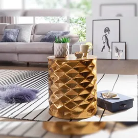 FineBuy Beistelltisch Ø43,5 cm Aluminium Sofatisch Anstelltisch Couchtisch rund