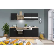 Respekta Küchenzeile Merle 220 cm schwarz