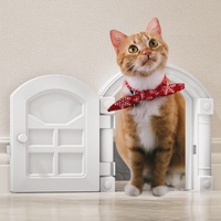 InTrans Katzenklappentür, kein Lärm, Katzentür, Katzenlochtür für Katzen bis zu 9 kg, geeignet für Jede Tür, einfache Selbstmontage(weiß)