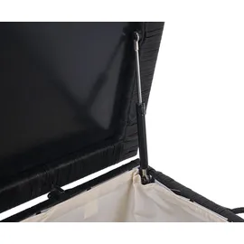 Mendler Poly-Rattan Kissenbox HWC-D88, Gartentruhe Auflagenbox Truhe Premium schwarz, 63x135x52cm 320l