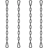Panexf Verlängerungskette für Hängesessel 4 Stück Hängesessel Kette Ø4mm 50cm Metallkette Stahlkette Schaukelketten mit 8 Stück Karabiner für Hängematte Hängestuhl Sandsack