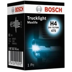 Glühlampe Halogen BOSCH H4 Trucklight Maxlife 24V, 75/70W, 1 Stück