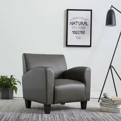 vidaXL Sessel Grau Kunstleder