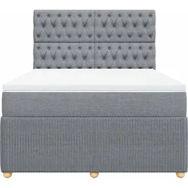 vidaXL Boxspringbett 140 x 200 cm Hellgrau