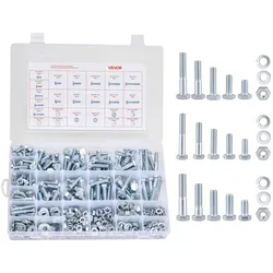 VEVOR 566-teiliges Schrauben-Muttern-Sortiment Set Imperial Stahl US-Klasse 5