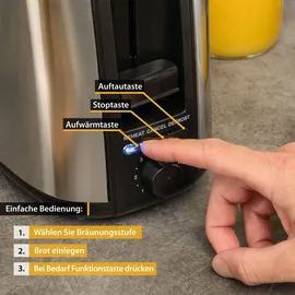 First Austria 2-Scheiben Toaster Schwarz/Edelstahl