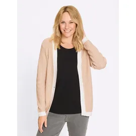 Sieh an! Strickjacke in Beige-Ecru-Gemustert 44