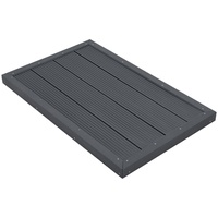WPC Bodenplatte Nürtingen für Solardusche 101 x 63 x 6 cm Bodenelement für Gartendusche rutschfest Unterlage für Poolleiter Dunkelgrau
