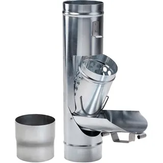 Regenwasser Klappe Zink Fallrohrklappe DN 100 Laubabscheider mit Korb & Adapter