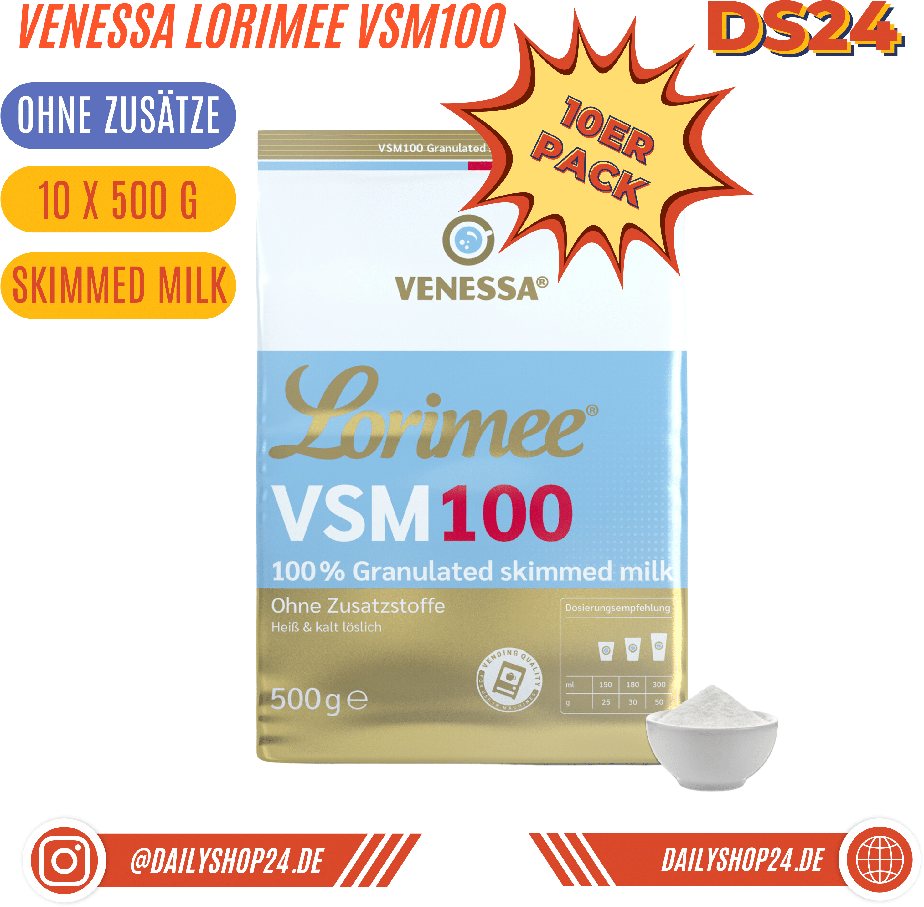 VENESSA Topping & Creamer - 10 Stück Vorteilspack / Lorimee VSM 100 MMP