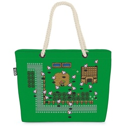 VOID Strandtasche (1-tlg), Link Gamer Shopper zelda boy Beach Bag Pixel Game Hyrule wii grün