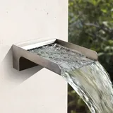 PONDO Exquisiter handgefertigter Wasserfallauslauf aus 304 Edelstahl für Landschaft, Wasserbrunnenauslauf Scupper Luxus-Dekoration für Pools, Teiche, Wasserwände (gebürstete Oberfläche)