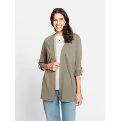 Shirtjacke INSPIRATIONEN "Shirtjacke", Damen, Gr. 50, braun (schlamm), 100% Baumwolle, unifarben, Langarm, Shirts