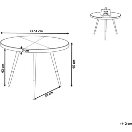 Beliani Couchtisch Ramona Dunkle Esche