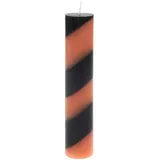 Rico Design Stabkerze, gestreift, Orange/Schwarz,4 x 20 cm, Brenndauer: 30h