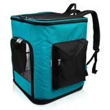 Navaris Rucksack für Hund Katze gepolstert - Hunderucksack Katzenrucksack mit Bauchgurt - 41x34,5x43cm Haustier Backpack faltbar - Traglast bis 12kg