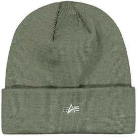 Alpha Industries Skimütze ALPHA INDUSTRIES "Metal Logo Beanie", Herren, Gr. onesize, sage, grün, Obermaterial: 100% Polyacryl, Mützen