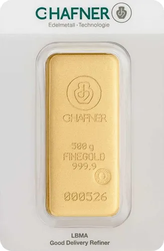 500 g Goldbarren C. Hafner