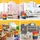 Costway 6er Set Kinder Stuhlkissen Rund mit Griff & Reißverschluss Bodenkissen Sitzkissen Sitzerhöhung Hauptkissen für Kinderzimmer & Kinderga... - Bunt