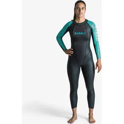 Schwimmanzug Neopren Damen Freiwasserschwimmen - OWS 500 2/2 mm schwarz/türkis grün DE 44 / FR 46