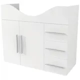 Waschtischunterschrank Baden Haus Aida Breite 80 cm weiß hochglanz montiert