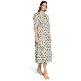 Cartoon Druckkleid Midi Blau/Grün 36