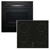 Bosch Herdset Backofen mit Induktionskochfeld schwarz - autark