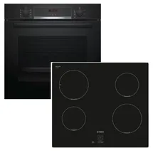 Bosch Herdset Backofen mit Induktionskochfeld schwarz - autark