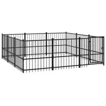 vidaXL Hundezwinger 8,47 m2 Stahl Schwarz