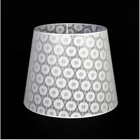 Licht-Erlebnisse Großer Lampenschirm Weiß aus Häkel-Spitze für Stehleuchte E27