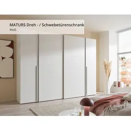 SchlafKONTOR Schwebetürenschrank Maturs 267 x 205 x 57 cm Weiß