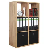 Ricoo Regal 107 x 73 x 33 cm, Standregal Eiche braun WM079-EG Spannplatte aus Holz, Bücherregal Wandregal klein, Regale & Ablagen, schmales Regal, kleines Regal schmal, Büro Bücherregale