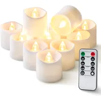 Homemory 12 Stück Fernbedienung Teelichter mit Timer, 400+ Stunden Laufzeit flammenlose Kerzen mit Fernbedienung, 2H/4H/6H/8H Timer, ideal für Heimdekoration und saisonale Feiern