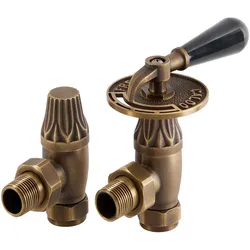 Traditionelle Winkelventile im Paar (Thermostatisch) – Messing