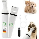 Alpenstern® Profi Pfotentrimmer für Hunde und Katzen - Hundepfoten Trimmer leise Schermaschine Hundeschermaschine Rasierer für Augen, Ohren, Fell - starker Motor und Akku - mit USB-C