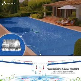 VOUNOT Poolabdeckung Blau 6X12 m
