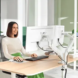 Leitz Ergo Platzsparender Dual Monitorarm Grau