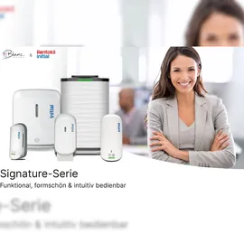 Initial SET: Papierrollenspender Signature ShortCut SENSOR, berührungslos, weiß u. Silber +2Premium Handtuchrollen, Rentokil INITIAL