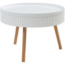 [en.casa] Couchtisch Bongard Weiß Bambus 60 x 33 cm