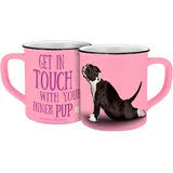 Geda Labels Yoga Dogs Inner Pup Kaffeetasse 0,4 l Weiß