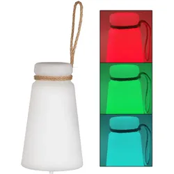 Tischleuchte Akku Garten Tischlampe Außenlampe USB aufladbar dimmbar Fernbedienung Farbwechsel tragbar, 1x LED 3000K, DxH 12x20 cm