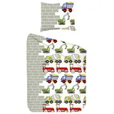 JACK Kinderbettwäsche Renforcé Linon 2 tlg. 135x200cm Große Auswahl Astronaut Pferde Bau, Renforcé, 2 teilig, aktuell und chic, Baumwolle, Öko-Tex zertifiziert