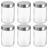 Wellhome Set mit 6 Glasgefäßen + Edelstahl 1,2 l.