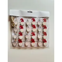 24 Klammern Wichtelkopf aus Holz für Adventskalender Holzklammer Weihnachtsmann