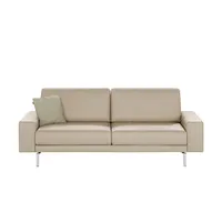 hülsta Sofa Sofabank aus Leder  HS 450 ¦ grau ¦ Maße (cm): B: 220 H: 85 T: 95