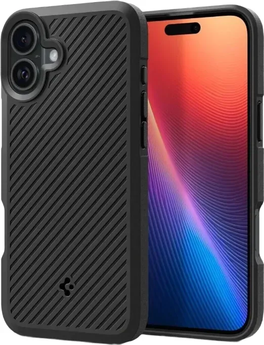 Spigen Core Armor iPhone 16 Hülle - Matt Schwarz